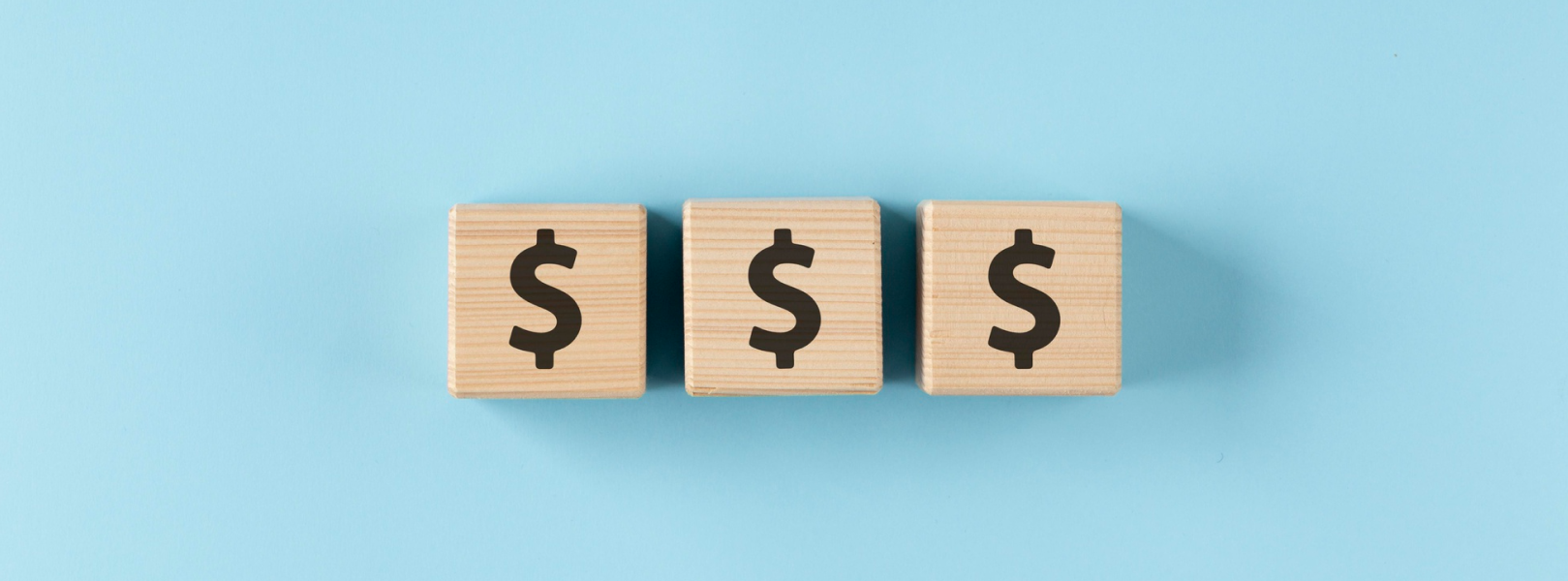3 dollar signs to represent cost of software development outsourcing.